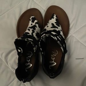 Cow print sandals